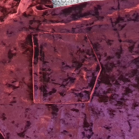 Spring + Mercer Velvet Legging Tee Bordeaux - Picture 4 of 4